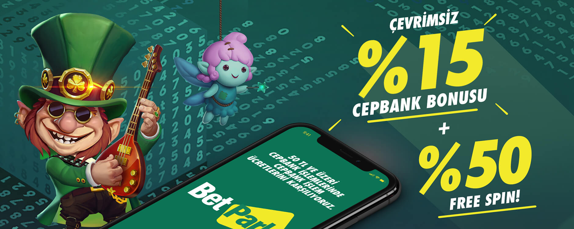 %15 ÇEVRİMSİZ CEPBANK-HIZLI CEP BONUSU - %50 FREESPIN 2 03 15 cepbank