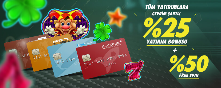 %25 TUM YATIRIMLARA CEVRIMSARTLI YATIRIM BONUSU + %50 FREESPIN 2 08 25 yatirim